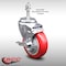 Service Caster 4 Inch SS Red Polyurethane Swivel 3/8 Inch Threaded Stem Caster with Brake SCC SCC-SSTS20S414-PPUB-RED-TLB-381615 - alternate 1